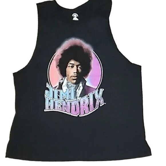 Jimi Hendrix Black Muscle Tee - Picture 1 of 4